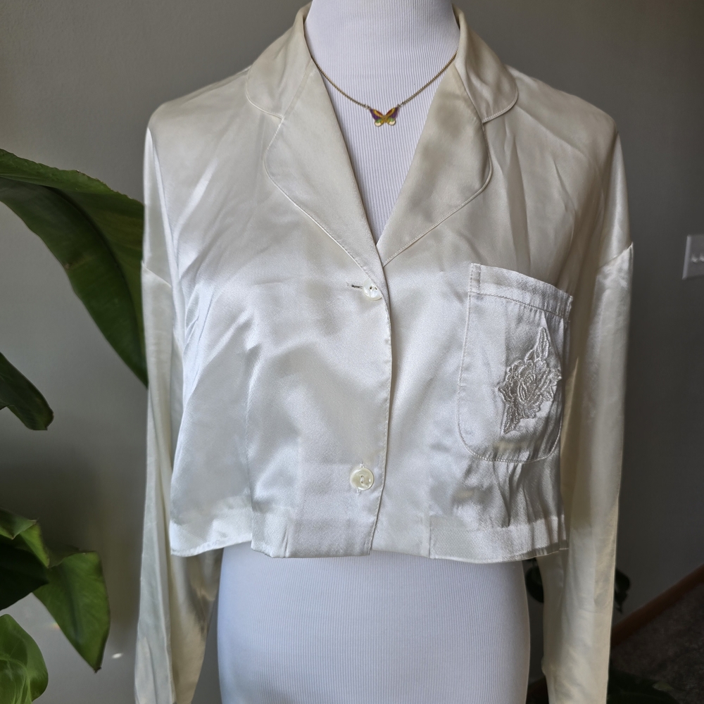 Vintage Victoria's Secret Cream Blouse- Cropped